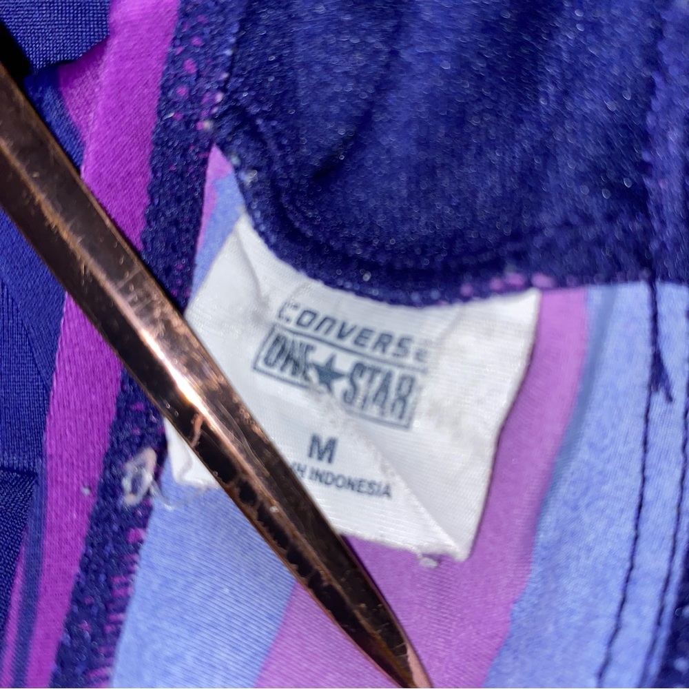 Swim Top - Converse purple and blue striped bathing top - Medium - Picture 7 of 7
